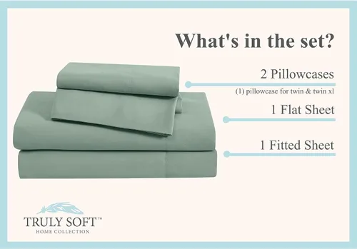 Miniatura 10 de TRULY SOFT Everyday - Juego de sábanas de poliéster blanco de 3 piezas, tamaño individual, color sólido, ropa de cama para adultos, certificado