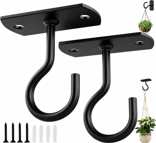 Ganchos de techo para plantas colgantes, paquete de 2.5 pulgadas, ganchos de pared para plantas, luces, macetas, linternas, comederos de pájaros