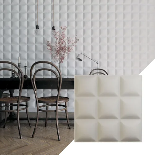 Ekena Millwork 19 5/8 pulgadas de ancho x 19 5/8 pulgadas de alto, clásico EnduraWall decorativo 3D, blanco satinado (cubre 2.67 pies cuadrados).