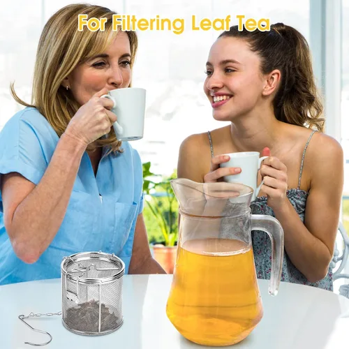 Miniatura 3 de Infusor de té, colador de té de malla extrafina de acero inoxidable, condimentos de sopa, cesta de separación de especias con gancho de cadena