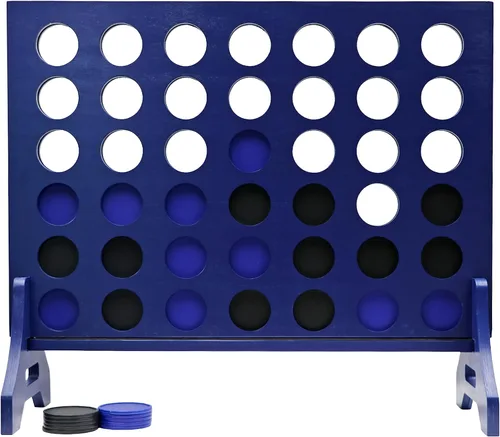 Miniatura 54 de Tailgating Pros Cuatro en una fila gigante azul marino premium con funda de transporte – Juego de patio al aire libre de gran tamaño – ¡Muchos