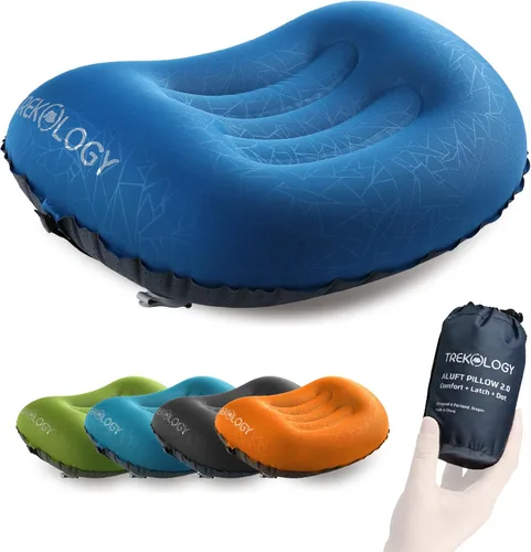Miniatura 9 de Trekology Almohada inflable ultraligera de viaje para campamento - ALUFT 2.0 compresible, compacta, cómoda, ergonómica, para el cuello y el apoyo