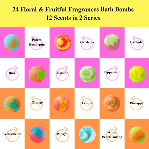 Miniatura 4 de Paquete de 48 bombas de baño de regalo – Bombas de burbujas aromáticas con 18 aromas, relajación de spa y nutrición de la piel, regalos ideales