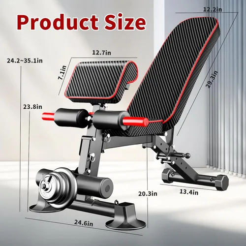 Miniatura 3 de Z ZHICHI Banco de pesas ajustable, bancos de entrenamiento de fuerza para entrenamiento de cuerpo completo, capacidad de 880 libras, juego de banco