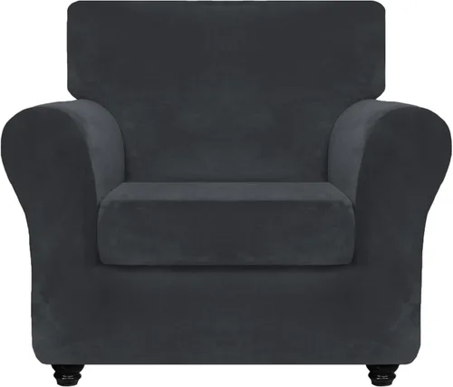 Miniatura 62 de ZNSAYOTX Funda de terciopelo de 3 piezas para sofá de 3 piezas con 2 fundas de cojín de asiento extra grandes, funda elástica para sofá de 2 plazas