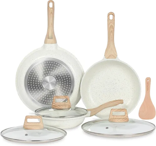 Miniatura 12 de ESLITE LIFE Juego de sartenes antiadherentes de cerámica, no tóxicas para tortilla de huevo, sartenes de cocina compatibles con todas las estufas