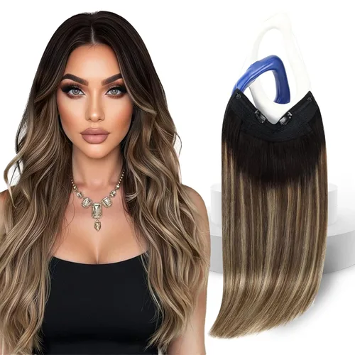Miniatura 36 de Sunny Hair - Extensiones de cabello humano con banda invisible, color rubio platino (#60), 20 pulgadas