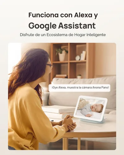 Miniatura 8 de Anona cámara interior 4K UHD, cámara de seguridad para mascotas/perros/bebés con aplicación para teléfono, 360° de paneo y tilt, Wi-Fi 6 de doble