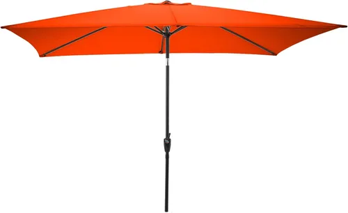 Rectangular Patio Umbrella - 10ft Easy Crank Sun Shade with Push Button Tilt for Outdoor Furniture, Deck, Yard, or Pool by Pure Garden Naranja