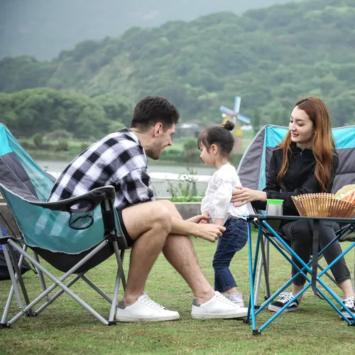 Miniatura 4 de SUNNYFEEL Silla de campamento acolchada XL de gran tamaño, sillas de campamento plegables resistentes con portavasos y bolsa de transporte, sillas