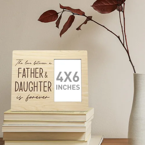 Miniatura 4 de RJYMK Regalo para padre e hija: marco de fotos de madera, el amor entre ellos es para siempre, perfecto para Navidad, cumpleaños, día del padre