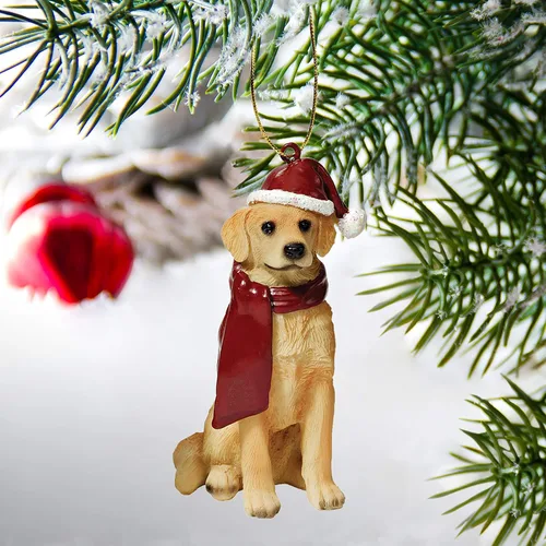 Miniatura 6 de Design Toscano - Figura de perro para decoración navideña. Golden Retriever