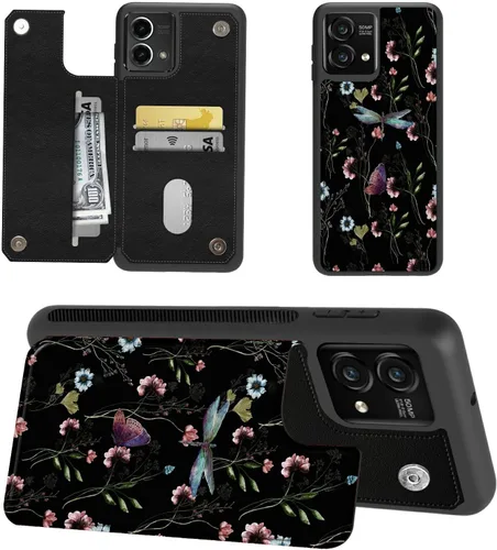 Miniatura 18 de Funda tipo cartera para Moto G Stylus 5G 2023 con soporte para tarjetas, bloqueo RFID, piel sintética, función atril, cierre magnético, funda