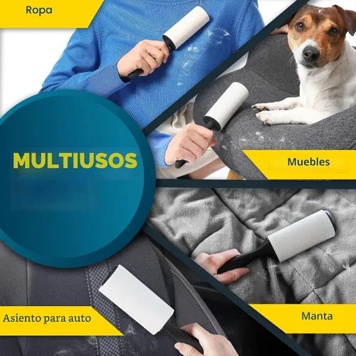 Miniatura 3 de Rodillos de pelusa para pelo de mascotas, pegajosos, removedor de pelusa para sofá, ropa, muebles y alfombra. Removedor de pelo de perro y gato