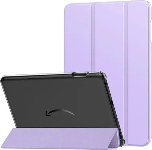 Miniatura 23 de MoKo Funda para tableta Amazon Kindle Fire HD 8 y 8 Plus (12/10ª generación, 2022/2020), funda de piel sintética con soporte triple y carcasa azul
