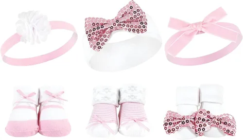 Miniatura 34 de Hudson Baby Conjunto de regalo de diadema y calcetines para niña Flor azul marino rosa