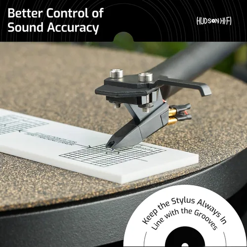 Miniatura 4 de Hudson Hi-Fi Herramienta transportadora de alineación de lápiz óptico con cartucho de fono LP para tocadiscos, alto contraste