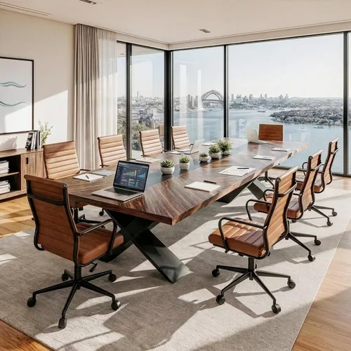 Miniatura 8 de Okeysen Silla de escritorio de oficina, sillas de sala de conferencias, silla giratoria ejecutiva ergonómica moderna, altura ajustable, silla