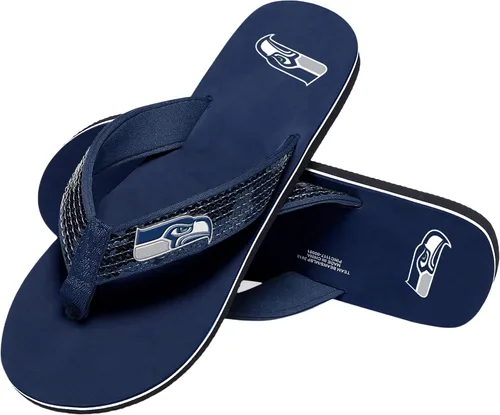 Miniatura 19 de FOCO Womens NFL Team Logo Sequin Strap Sandals Flip Flops
