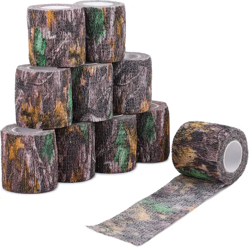 Miniatura 11 de DROK 4/10 Rollos de Cinta de Camuflaje Autoadhesiva, Vendaje de Camuflaje para Deportes al Aire Libre, Escalada, Camping, 2/3 Pulgadas x 4.5 Metros