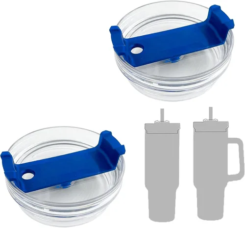 Miniatura 8 de Paquete de 2 tapas para vaso de 40 onzas compatibles con Stanley Quencher, cubiertas de vaso de acero inoxidable a prueba de derrames y resistentes
