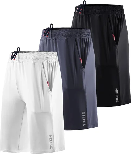 Miniatura 11 de NELEUS Pantalones cortos de correr ligeros para mujer, pantalones cortos atléticos de entrenamiento para yoga con bolsillo