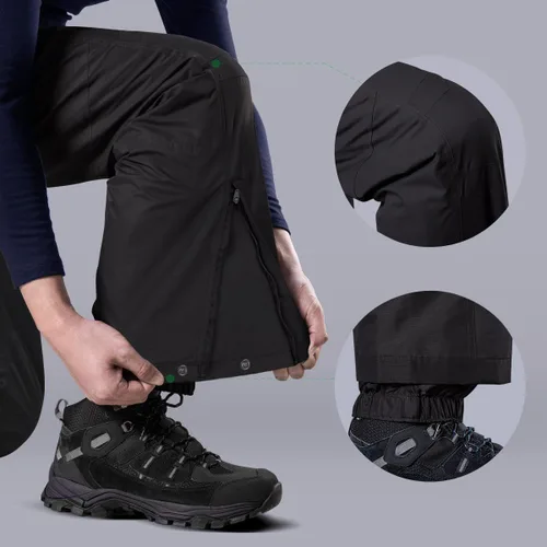 Miniatura 5 de FREE SOLDIER - Pantalones impermeables para hombre, con aislamiento de nieve, bolsillos con cierre de cremallera, para esquí, snowboarding, invierno