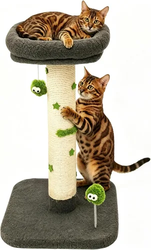 Miniatura 10 de TINYBEAST Rascador para gatos de 34 pulgadas de alto, rascador para gatos con cuerda de sisal natural, árbol para gatos con bola de juguete