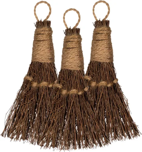 Miniatura 8 de Escoba de canela, aroma a canela, 6 pulgadas (paquete de 3), mini escoba decorativa para protección de puerta 03 Paquete