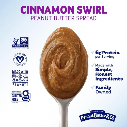 Miniatura 5 de Peanut Butter & Co. Mantequilla de maní con remolino de canela, 0.18 onzas de proteína, sin gluten y sin OMG, 16 onzas (paquete de 6)