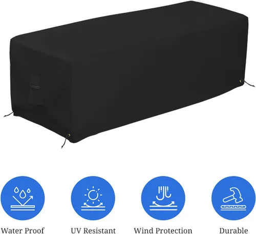 Miniatura 3 de Covers & All Cubierta rectangular para hoguera, hecha de tela de poliéster de 18 onzas con propiedades impermeables y resistentes a los rayos UV