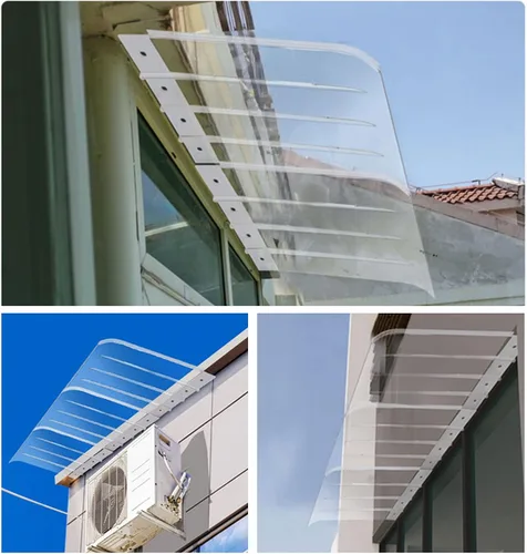 Miniatura 8 de Toldo de patio para puerta delantera al aire libre, toldo de patio, toldo de ventana, cubierta de policarbonato transparente, refugio de protección