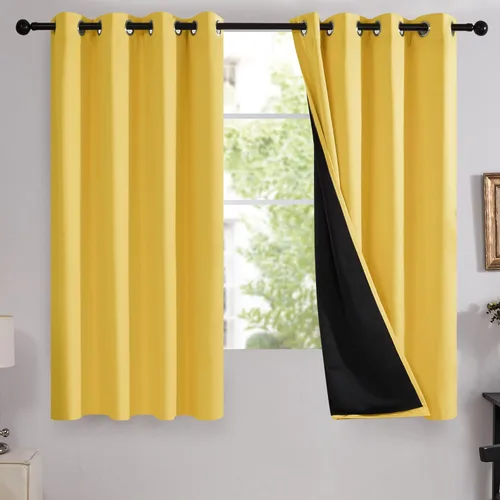 Miniatura 23 de Deconovo Cortinas 100% opacas, cortinas de ventana con aislamiento térmico, paneles reductores de ruido, cortinas de forro negro, con ojales