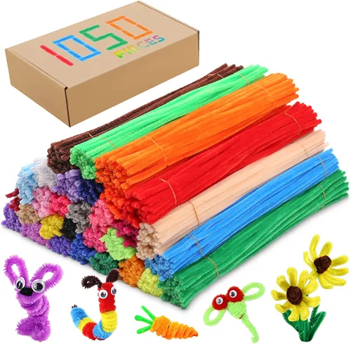 Limpiadores de tuberías de Yalumo, tallos de chenilla de 1050 piezas, 30 colores surtidos para manualidades, artes creativas, proyectos DIY,