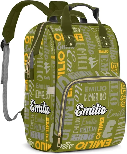 Miniatura 23 de Bolsas de bebé con nombre personalizado, mochila de nylon personalizada para bebé niño mamá, gran capacidad, impermeable, multifuncional, correas