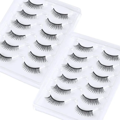 Miniatura 7 de BYUVEVSR Pestañas postizas de visón en racimo de gato, 0.276 in, pestañas de ojo de zorro, aspecto natural, esponjosas, tira rusa rizada, pestañas