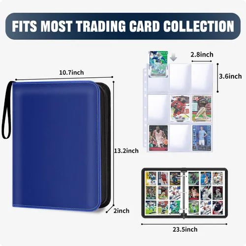 Miniatura 3 de Carpeta de álbum de 900 bolsillos para tarjetas de intercambio, carpeta para tarjetas de béisbol con fundas, álbum coleccionable para tarjetas