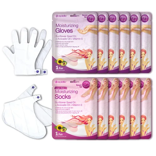 Miniatura 9 de Epielle Máscara Hidratante para Pies 6 Pares, Alivia y Suaviza con Manteca de Karité y Aceite de Jojoba, Calcetines Hidratantes Profundos para Pies