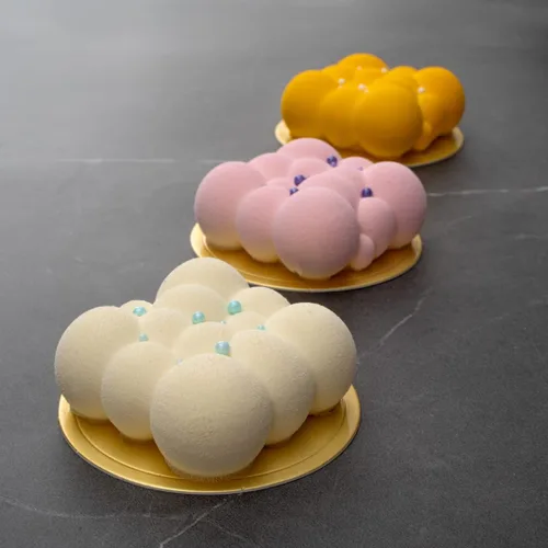 Miniatura 5 de Restaurantware Pastry Tek - Moldes de 6 cavidades, 10 moldes de burbujas listos para horno, flexibles, congelables, silicona blanca, fácil