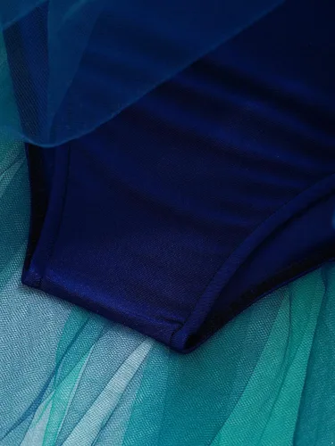 Miniatura 67 de CHICTRY Vestido tutú de ballet con lentejuelas brillantes para niñas y niñas, moderno disfraz de baile latino de jazz