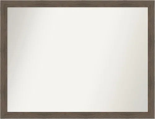 Miniatura 556 de Amanti Art Espejo de pared personalizado no biselado (24 x 27 pulgadas), marco estrecho de nogal chipre - varios tamaños personalizados - Espejo