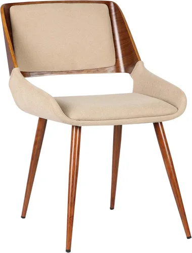 Miniatura 20 de Armen Living Silla de comedor Panda en tela gris y acabado de madera de nogal, 25 pulgadas de profundidad x 20 pulgadas de ancho x 31 pulgadas