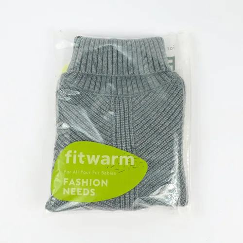 Miniatura 8 de Fitwarm - Suéter de cuello alto para perro, abrigo térmico de punto para mascotas, ropa de invierno para perros pequeños, ropa de gato, gris Gris
