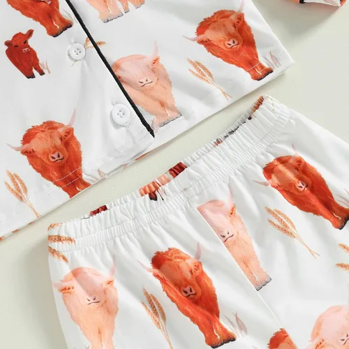 Miniatura 7 de Conjunto de pijama de satén con botones y pantalones largos, ropa de dormir para niños y niñas