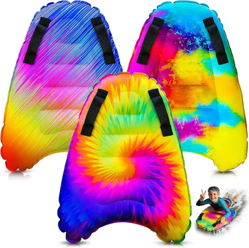 Miniatura 9 de JAMBO Tabla de surf inflable con asas, tabla de boogie para playa, tabla de surf flotante, flotadores de piscina, juguete de playa para niños