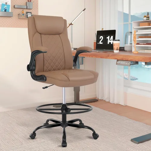 Miniatura 2 de Misolant Silla de dibujo, silla de oficina alta para escritorio de pie, silla de pie con altura ajustable y reposabrazos abatibles, silla de dibujo