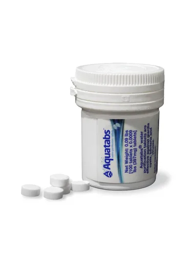 Miniatura 8 de Aquatabs Tabletas de purificación de agua de 49 mg (paquete de 50). Sistema de filtración de agua para senderismo, mochileros, campamentos