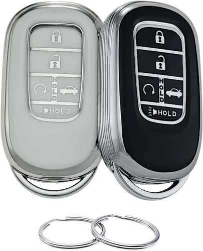 Miniatura 10 de REPROTECTING Funda para llavero de TPU compatible con Honda Accord Civic HR-V CR-V Pilot Sport SI EX EX-L Touring 2022-2026 (negro/negro)