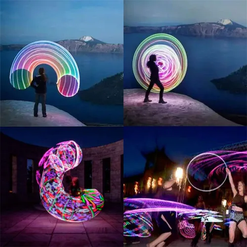Miniatura 7 de 4Pack LED Hoop Dance Exercise Light Up Hoop for Kids Adults Children, 36in24in Fitness Equipment Weight Loss Auto Color Changing Strobe Glow Light 4