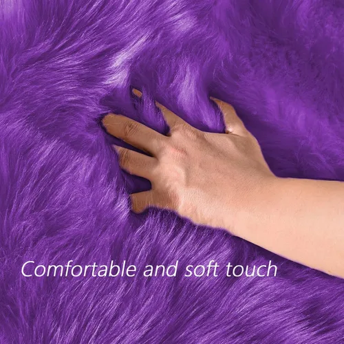 Miniatura 4 de Latepis - Alfombras para salas de 5 x 8 pies, alfombra mullida y lavable de pelo sintético, color púrpura, para sala de estar, dormitorio
